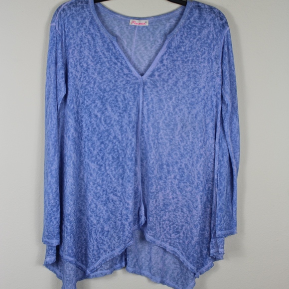 Maronie Tops - Maronie Jersey Oversized  Vintage Wash Blue Top.